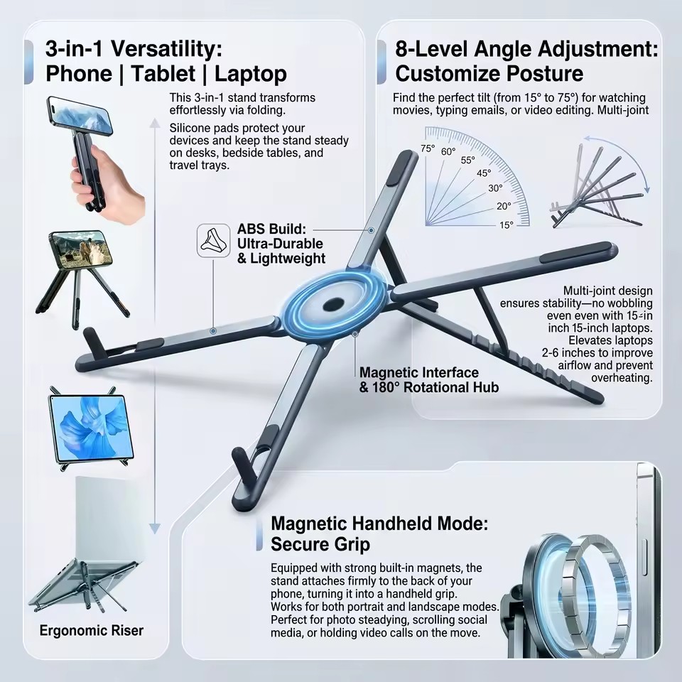 Auto Tracking Tripod - Support de téléphone magnétique portable et