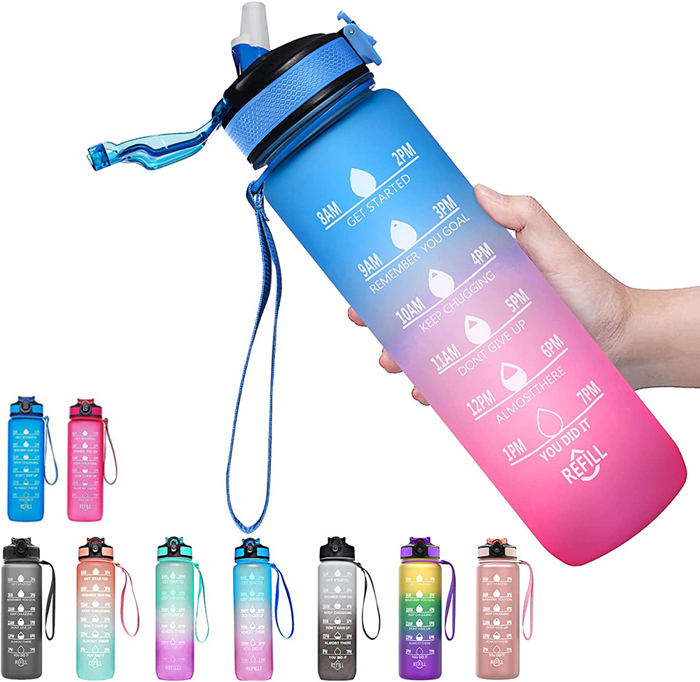 Smart Water Bottle Tracker - Bouteille d'eau de sport de motivation,